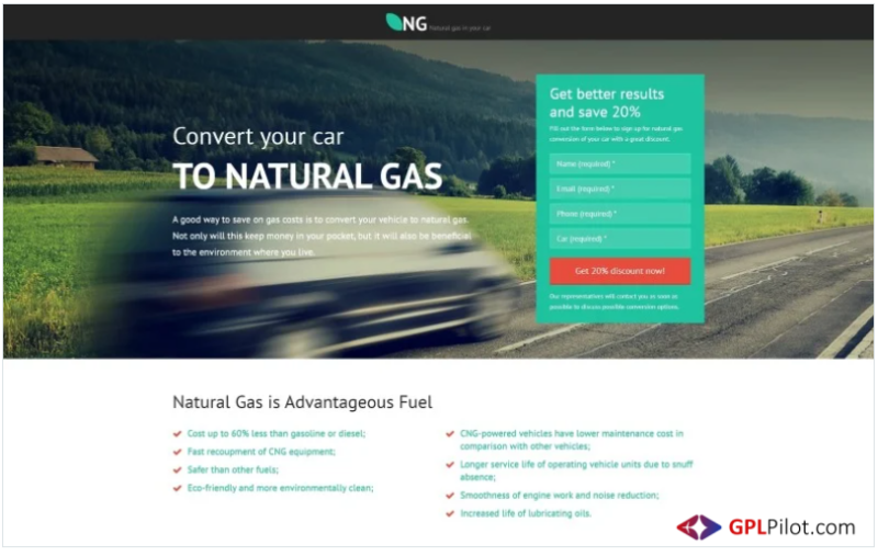 NG - Alternative Power Minimal HTML Bootstrap Landing Page Template