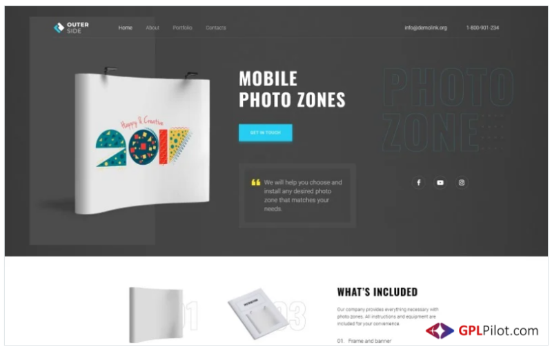 Outer Side - Photo Zones One Page Modern HTML Landing Page Template