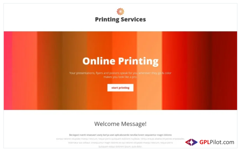 Print Shop Responsive Landing Page Template