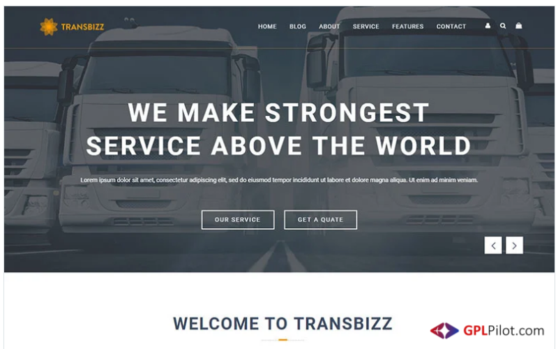 TransBizz - Transport, Logistic & Warehouse HTML5 Template Landing Page Template