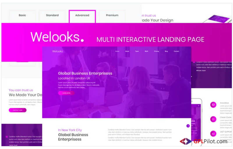 Welooks - Multi Interactive Landing Page Template