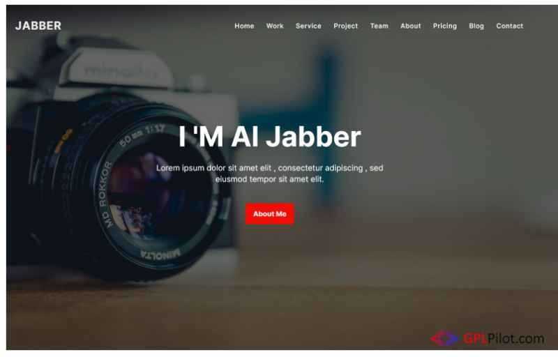 Al Jabber - Modern Portfolio Photograper Landing Page Template