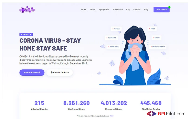 Covid 19 - Coronavirus Social Awareness and Medical Prevention Landing Page Template