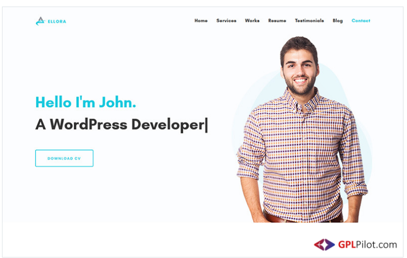 Ellora - Personal Resume & Portfolio Landing Page Template