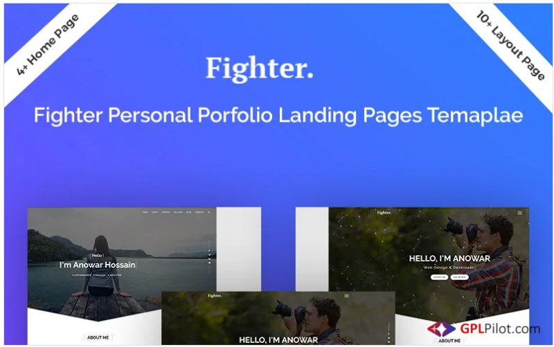 Fighter Personal Portfolio HTML5 Landing Page Template