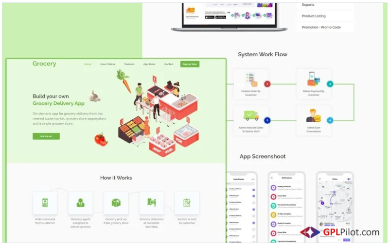 Grocery - Delivery App Landing page