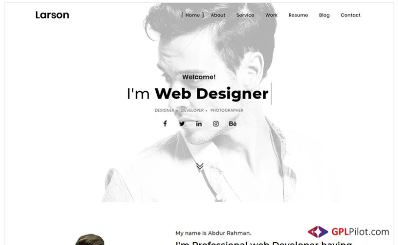 Larson - Minimal Portfolio Landing Page Template