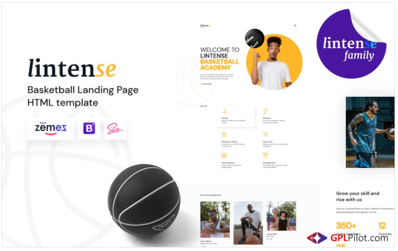 Lintense - Basketball Club HTML5 Landing Page Template