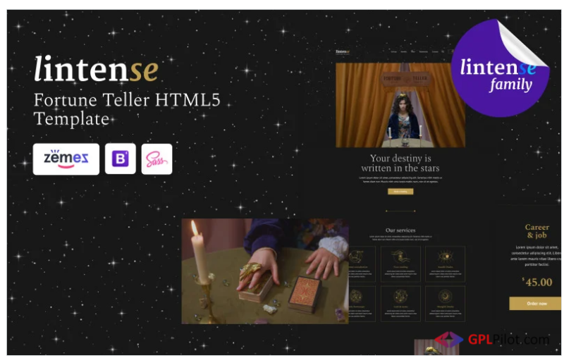 Lintense - Fortune-Teller Landing Page Template