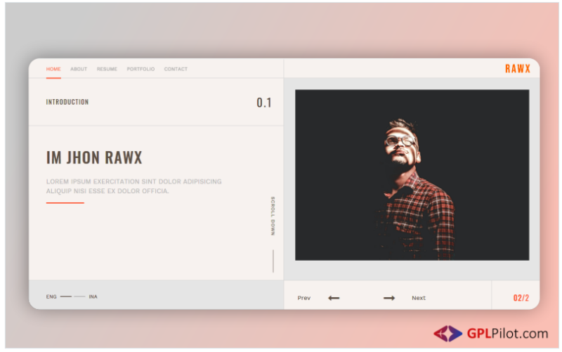 Rawx - Html Personal Portfolio Landing Page Template