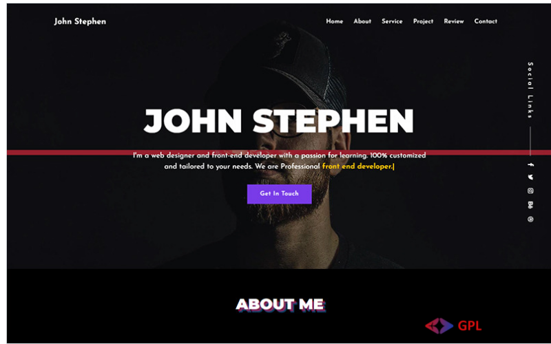 Stephen - Personal Portfolio HTML Landing Page Template