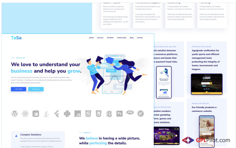 TaSa - agency portfolio Landing Page Template