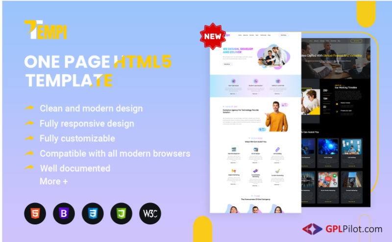 Tempi - One Page HTML5 Template