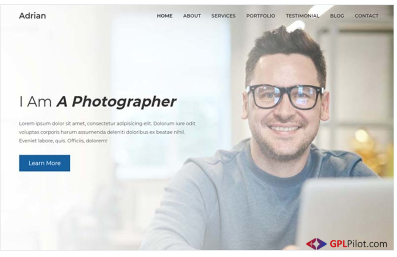 Adrian - Personal Portfolio Landing Page Template