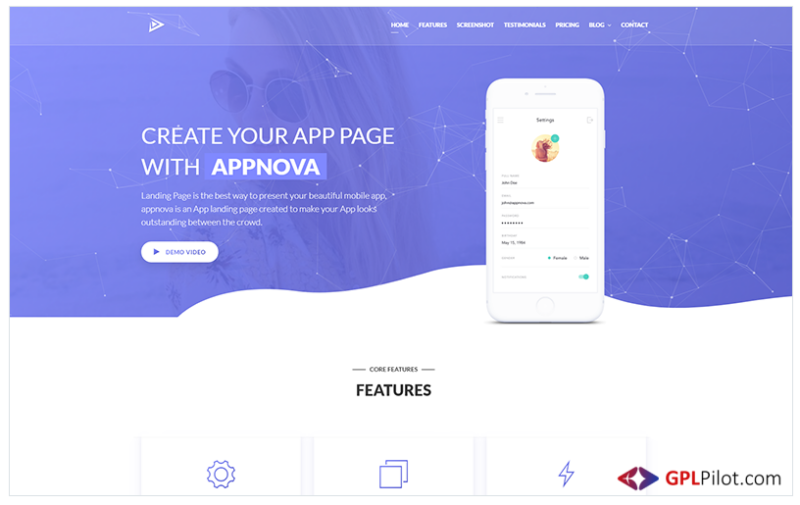 Appnova - App Landing Page Template