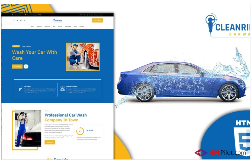 Cleanride Car Wash Services Landing Page Website Template 1 Cleanride Car Wash Services Landing Page Website Template