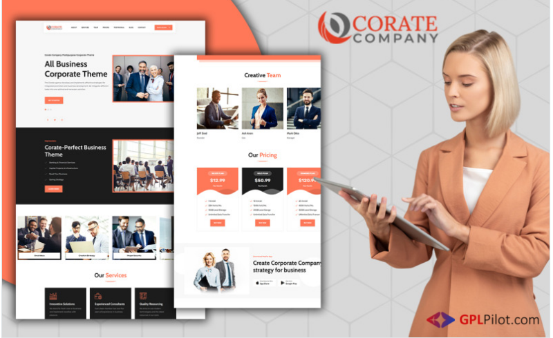 Corate Responsive Corporate Landing Page HTML5 Template