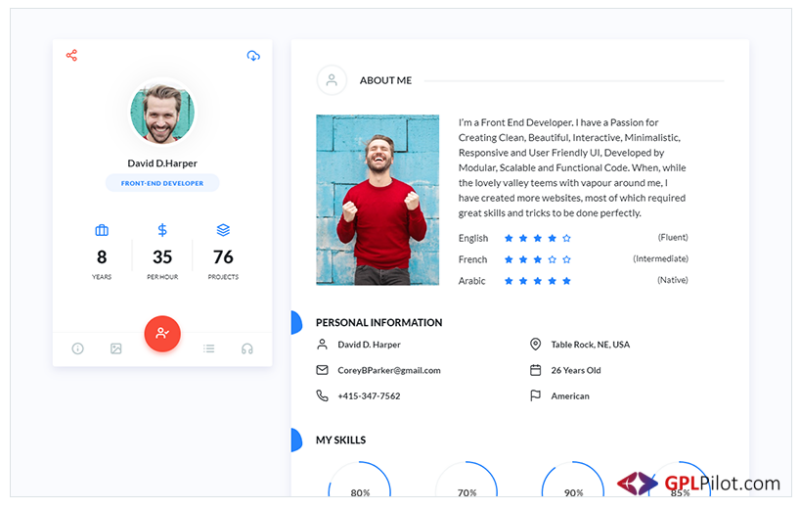 FantasyVcard - Portfolio / CV / Resume Landing Page Template