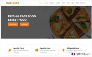 Gatherer - Food & Restaurants Landing Page Template