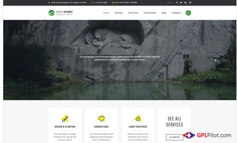 GREENPOINT - Landscape Design Creative HTML Bootstrap Landing Page Template