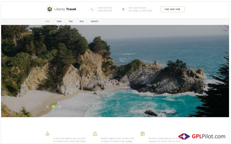 Liberty Travel - Travel Agency Modern HTML Bootstrap Landing Page Template