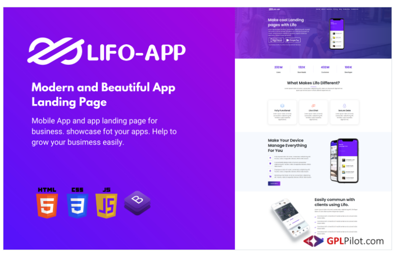 Lifo App - App Landing Page HTML5 Template