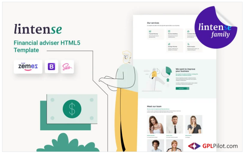 Lintense Financial Advisor - Business HTML Landing Page Template