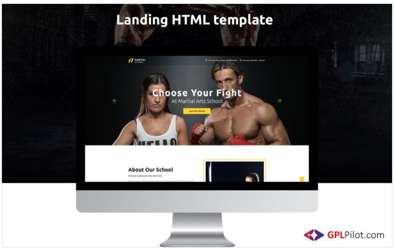 Martial Arts School Free Landing Page Template