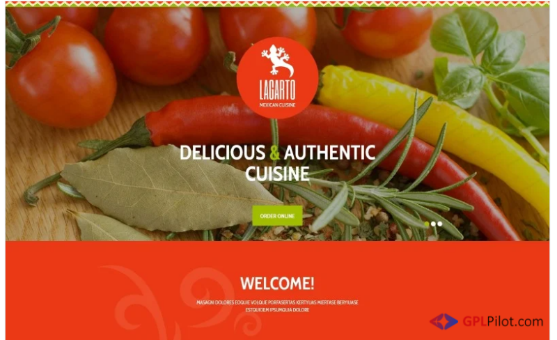 Mexican Restaurant Responsive Landing Page Template