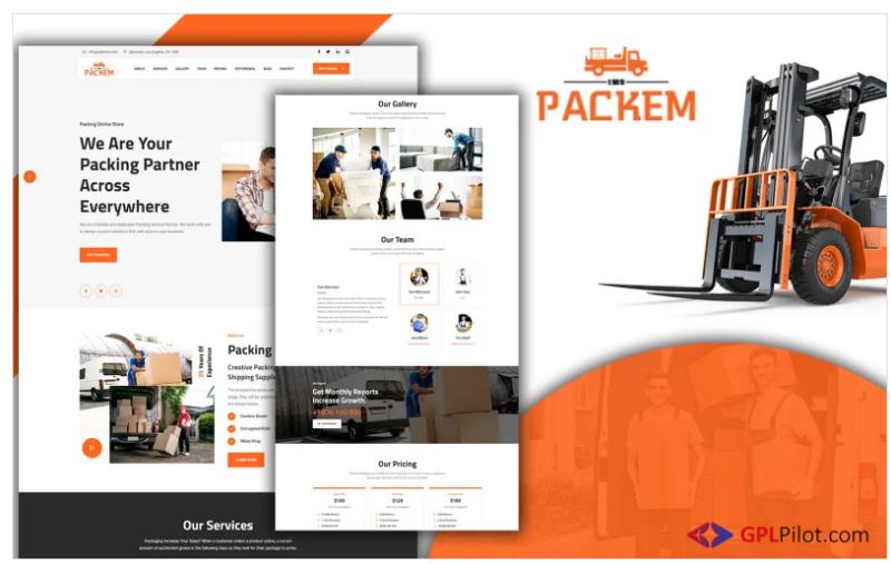 Packem Transport & Logistics Landing Page HTML5 Template