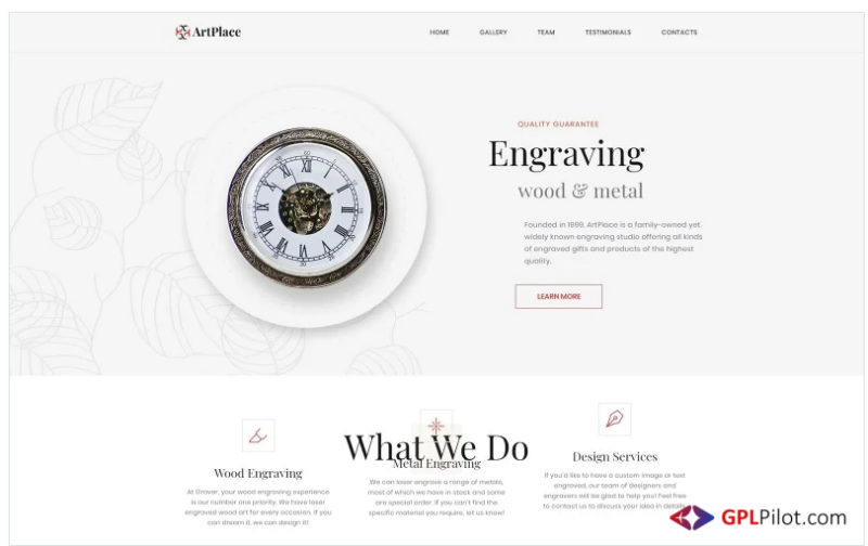 ArtPlace - Engraving Studio Landing Page Template