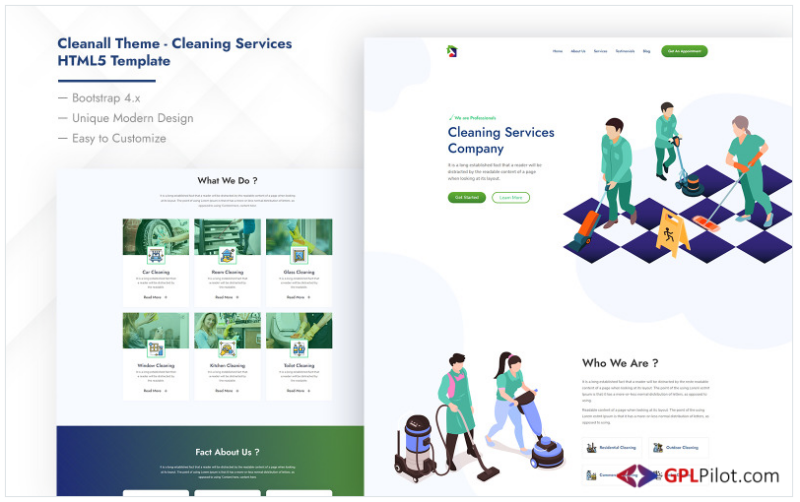 Cleanall Theme - Cleaning Services HTML5 Template