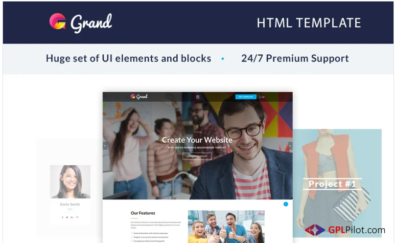 Grand - Agency Landing Page Template 1 Grand - Agency Landing Page Template