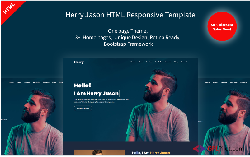 Herry Personal Portfolio Landing Page Template 1 Herry Personal Portfolio Landing Page Template