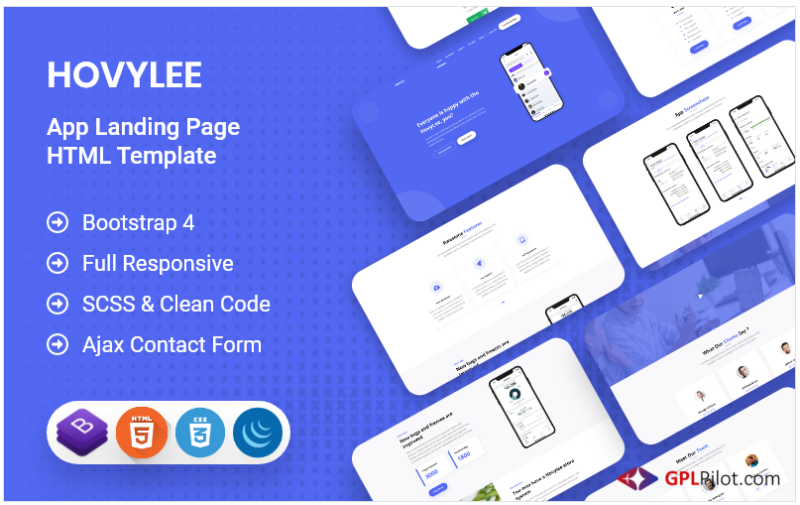 Hovylee - App Landing Page HTML Template