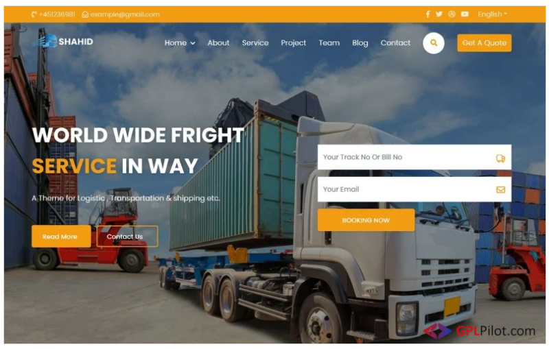 Shahid - Logistic & Transportation Moving Company Landing Page Template