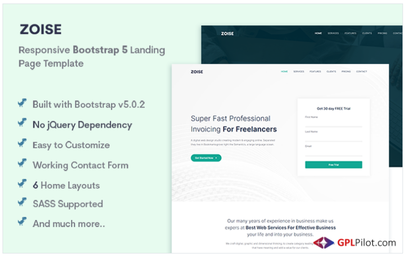 Zoise - Bootstrap 5 Landing Page Template