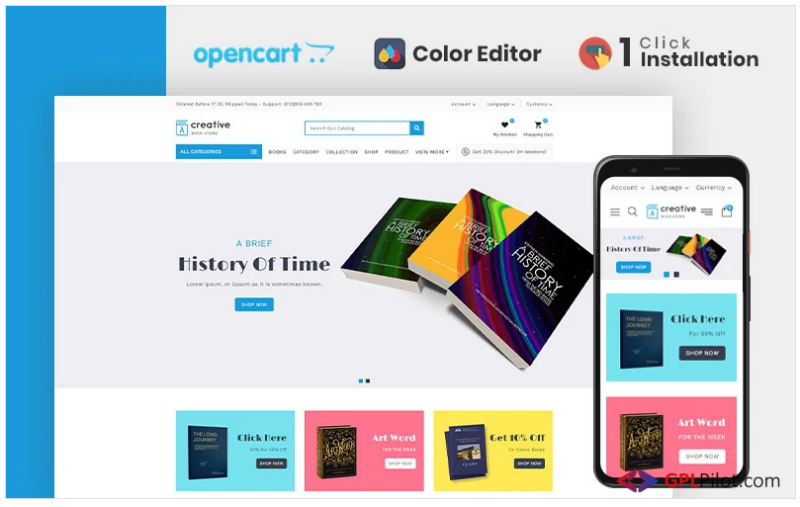 Creative Books Store Opencart Theme