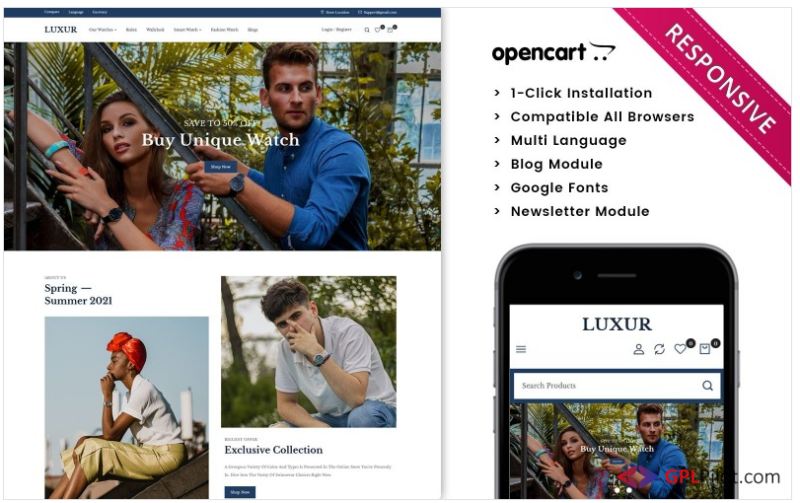 Luxur Watch Store - Opencart 3.x Responsive Template