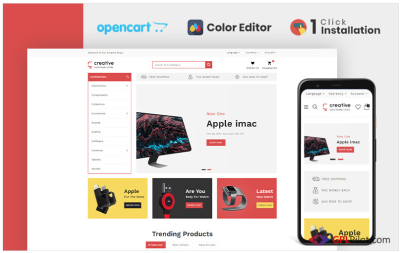 Creative Electronics Store OpenCart Template