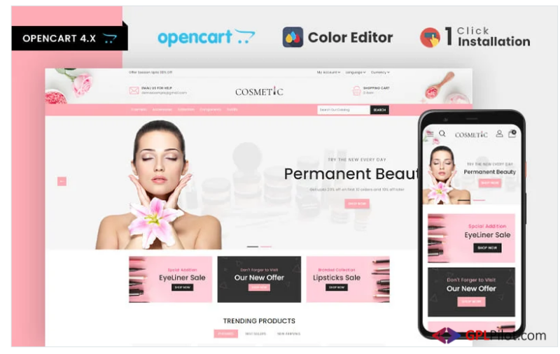 Cosmetics Beauty Store Responsive OpenCart Template