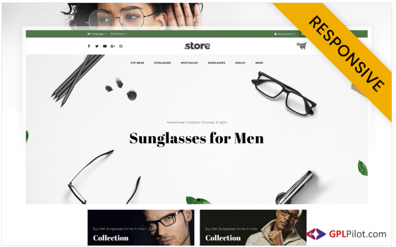 Eye Wear - Glasses Store OpenCart Template