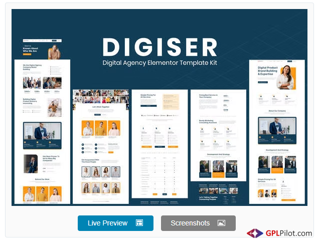 Digiser - Digital Agency Elementor Template Kit 1 Digiser - Digital Agency Elementor Template Kit