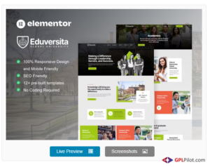 Eduversita - University & College Elementor Template Kit