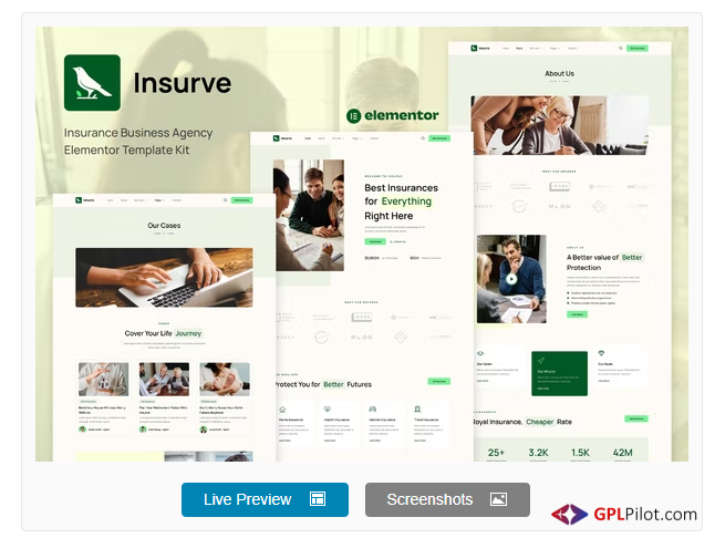 Insurve - Insurance Business Agency Elementor Template Kit 1 Insurve - Insurance Business Agency Elementor Template Kit