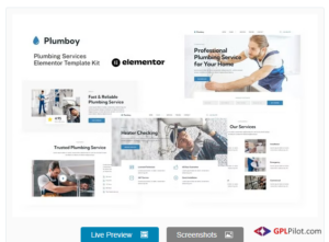 Plumboy - Plumbing Services Elementor Template Kit