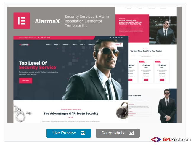 Alarmax - Security Services & Alarm Installation Elementor Template Kit 1 Alarmax - Security Services & Alarm Installation Elementor Template Kit
