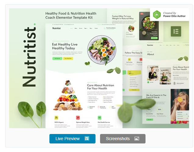 Nutritist – Healthy Food & Nutrition Coach Elementor Template Kit 1 Nutritist – Healthy Food & Nutrition Coach Elementor Template Kit