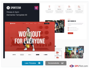 Sportstar - Fitness & Gym Elementor Template Kit