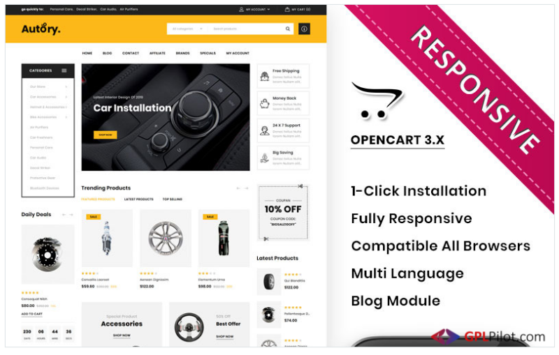 Autory - The Mega Automobile Store Responsive OpenCart Template